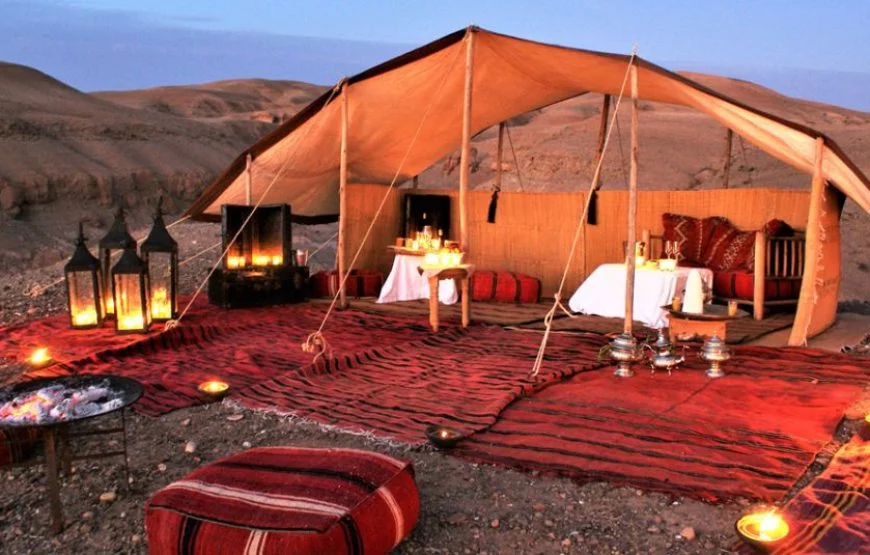 A village of tents in Agafay Desert