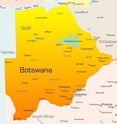 map botswana